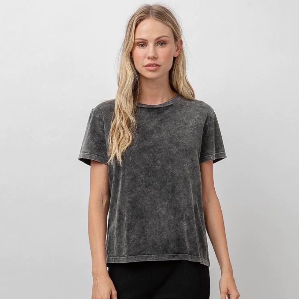 Rails- Classic Crew Black Acid Wash